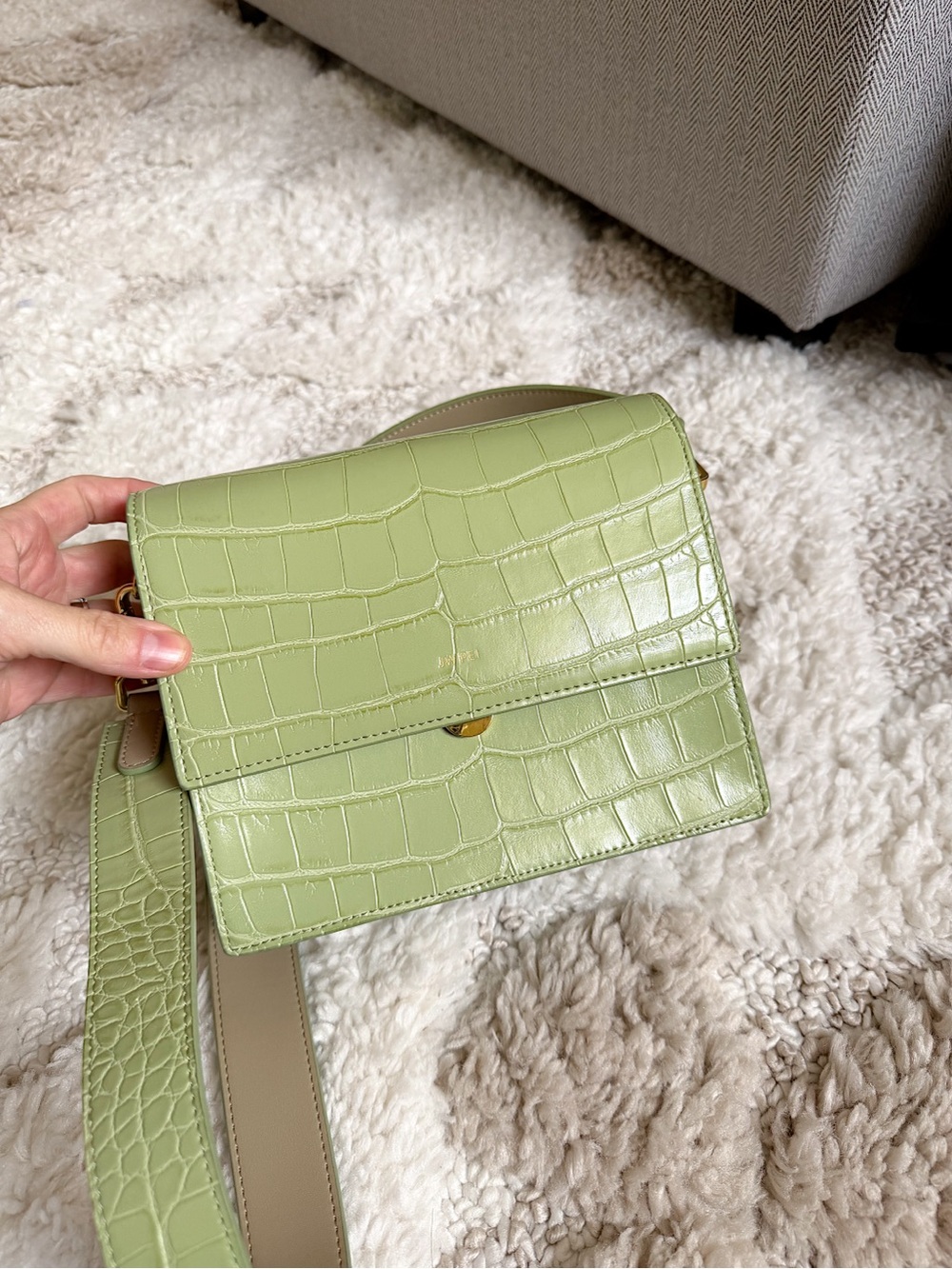 JW PEI green croc embossed shoulder crossbody bag - Picture 4 of 13